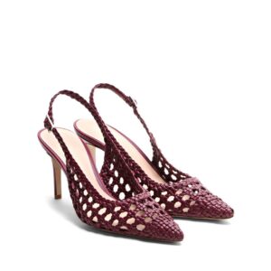 Chanel pelle intrecciata Sangue di Bue fodera rosa tacco stiletto 70 mm