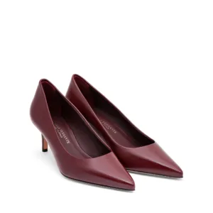 Décolleté in nappa bordeaux e fodera bordeaux con tacco stiletto 55 mm