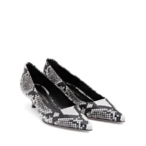 Decolletè classico in pelle effetto pitone roccia con tacco stiletto 30 mm