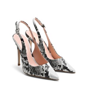 Chanel in pelle stampata pitone con tacco stiletto 100 mm