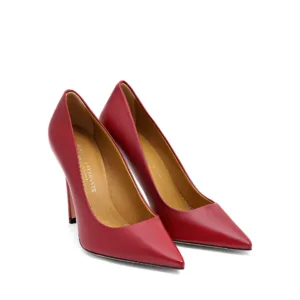 Decolletè classico in pelle rossa tacco stiletto 100 mm