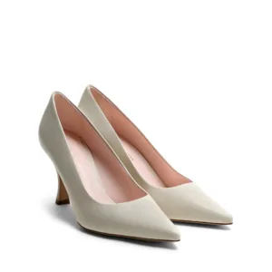 Décolleté in nappa Avorio e fodera rosa con tacco 70 mm